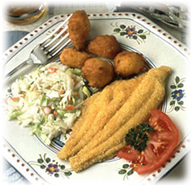Catfish, fried to perfection, a favorite dish in the Southwest.